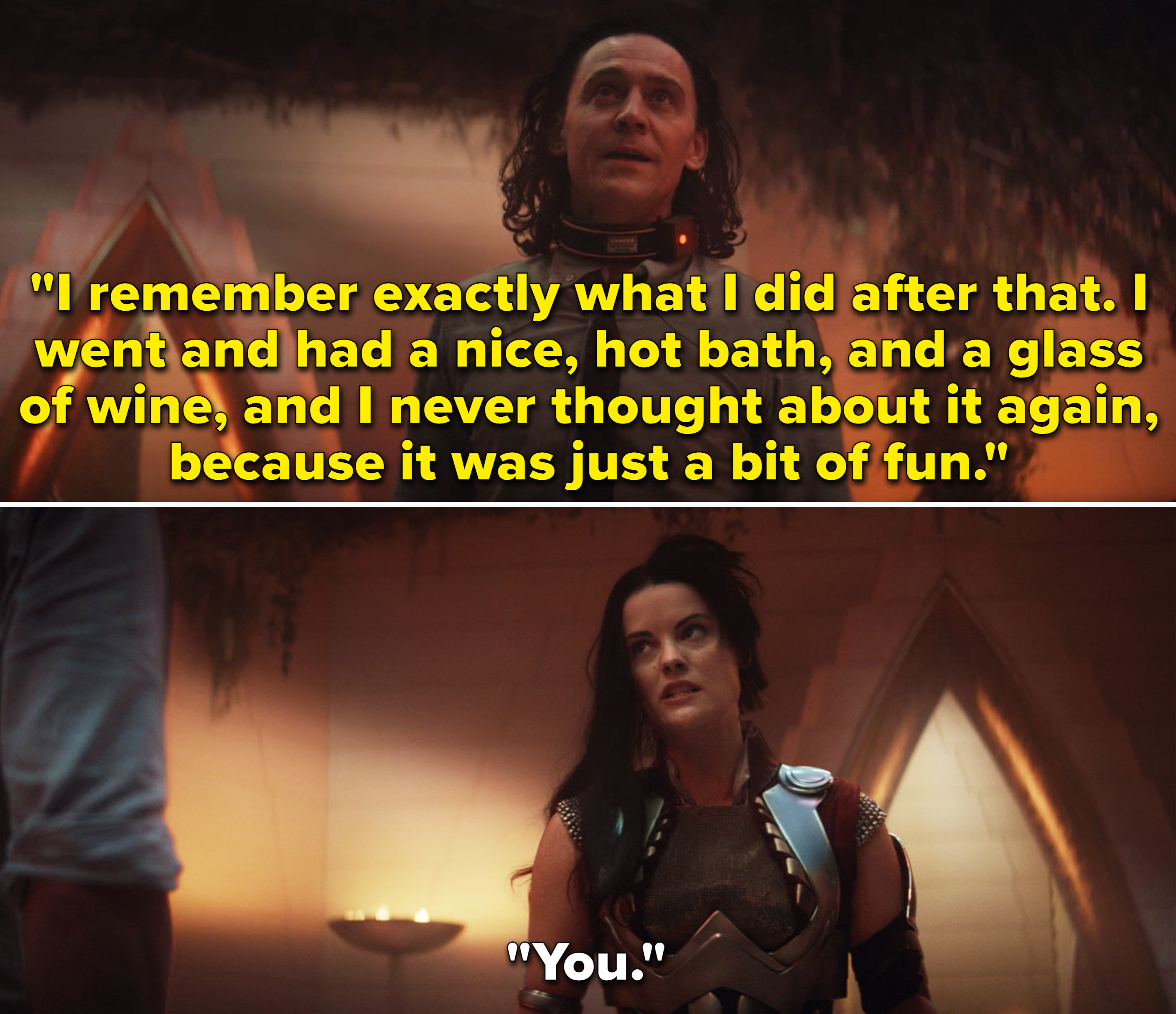 Loki saying he remembers the moment with Sif, but got over it very quickly