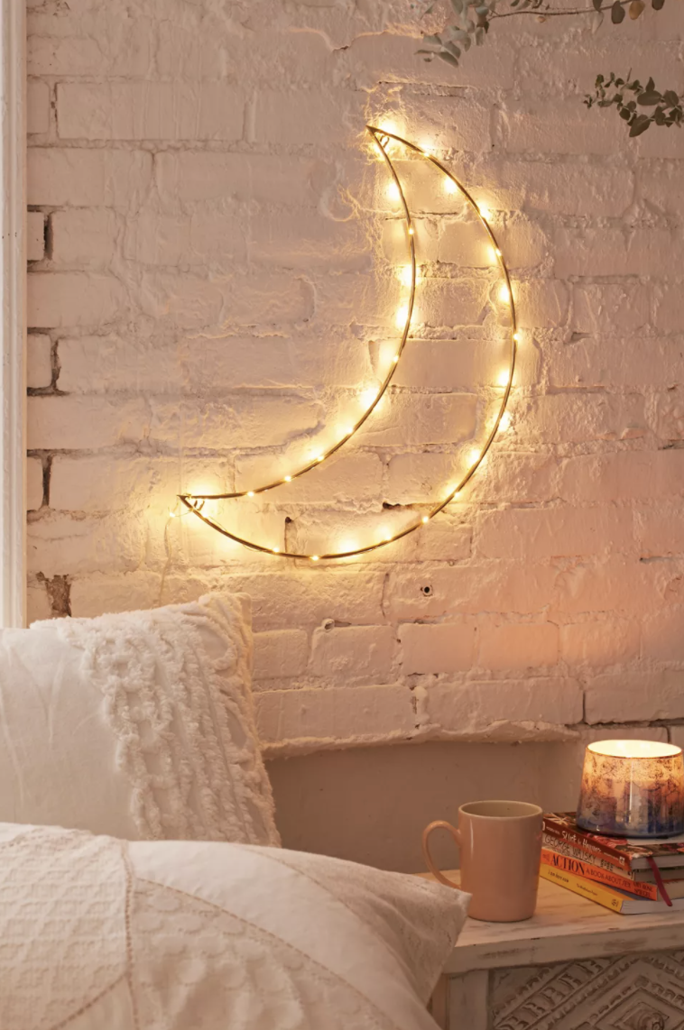 crescent moon light wall decor