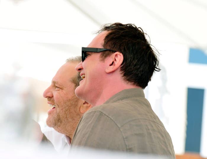 Tarantino and Weinstein laugh together at Cannes in 2009