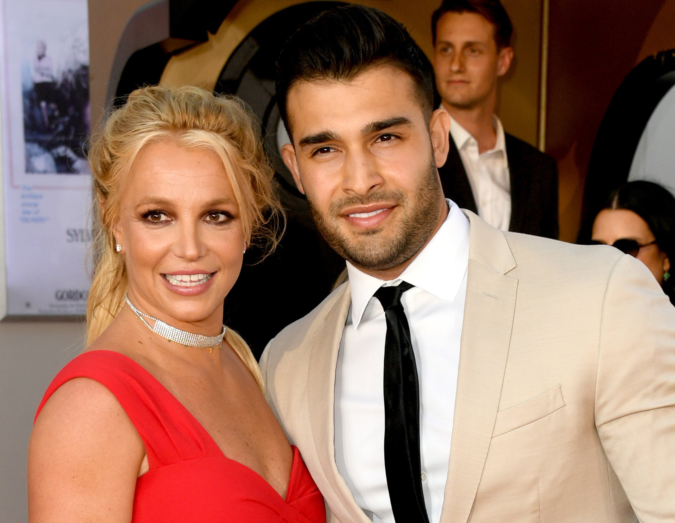 Britney poses with her boyfriend Sam