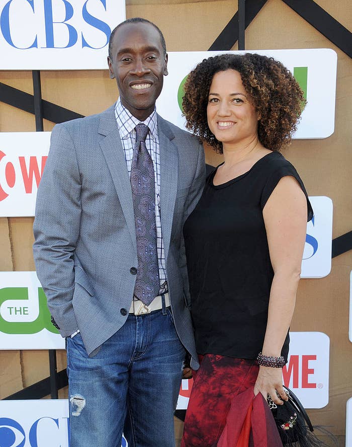 Don Cheadle (L) and Bridgid Coulter arrive at the CBS/CW/Showtime Television Critic Association&#x27;s summer press tour party