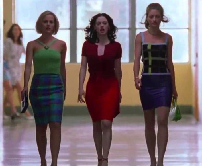 three girls walking in high school