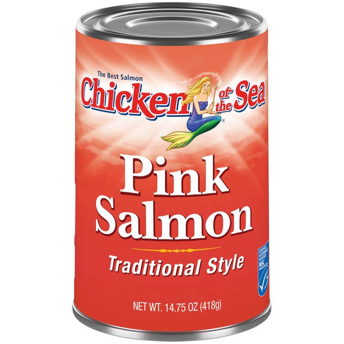the pink can of salmon