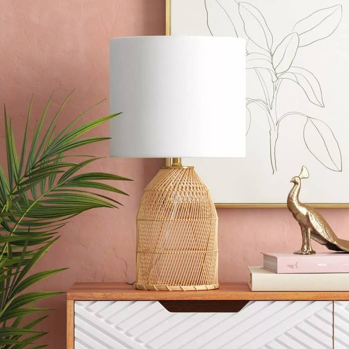 The rattan table lamp