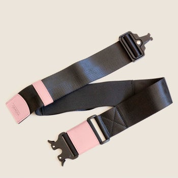 pink travel belt with a latch