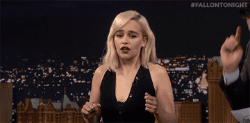 Emilia Clarke makes a disgusted face, then cracks up, while visiting &quot;The Tonight Show With Jimmy Fallon&quot;