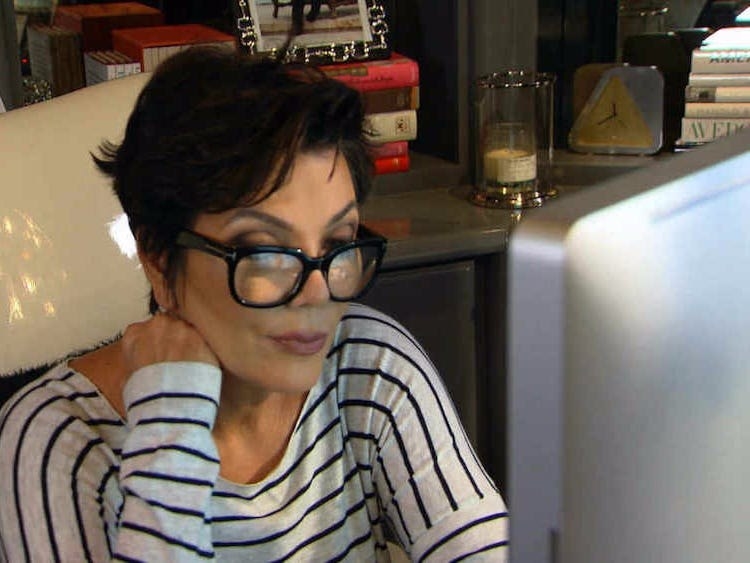 kris jenner on a computer