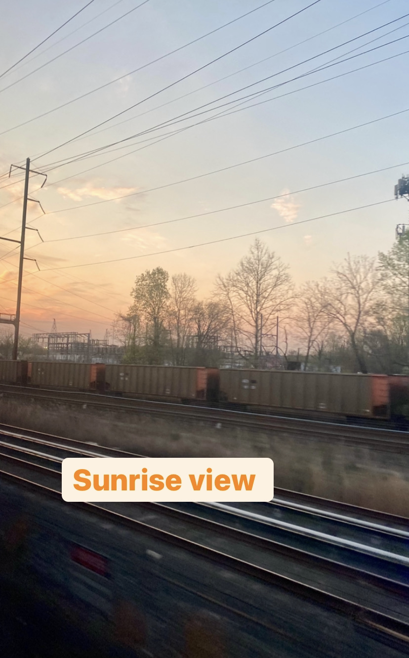 the sunrise from the viewliner roomette 