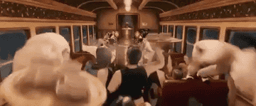 gif of waiters dancing in &quot;Polar Express&quot;