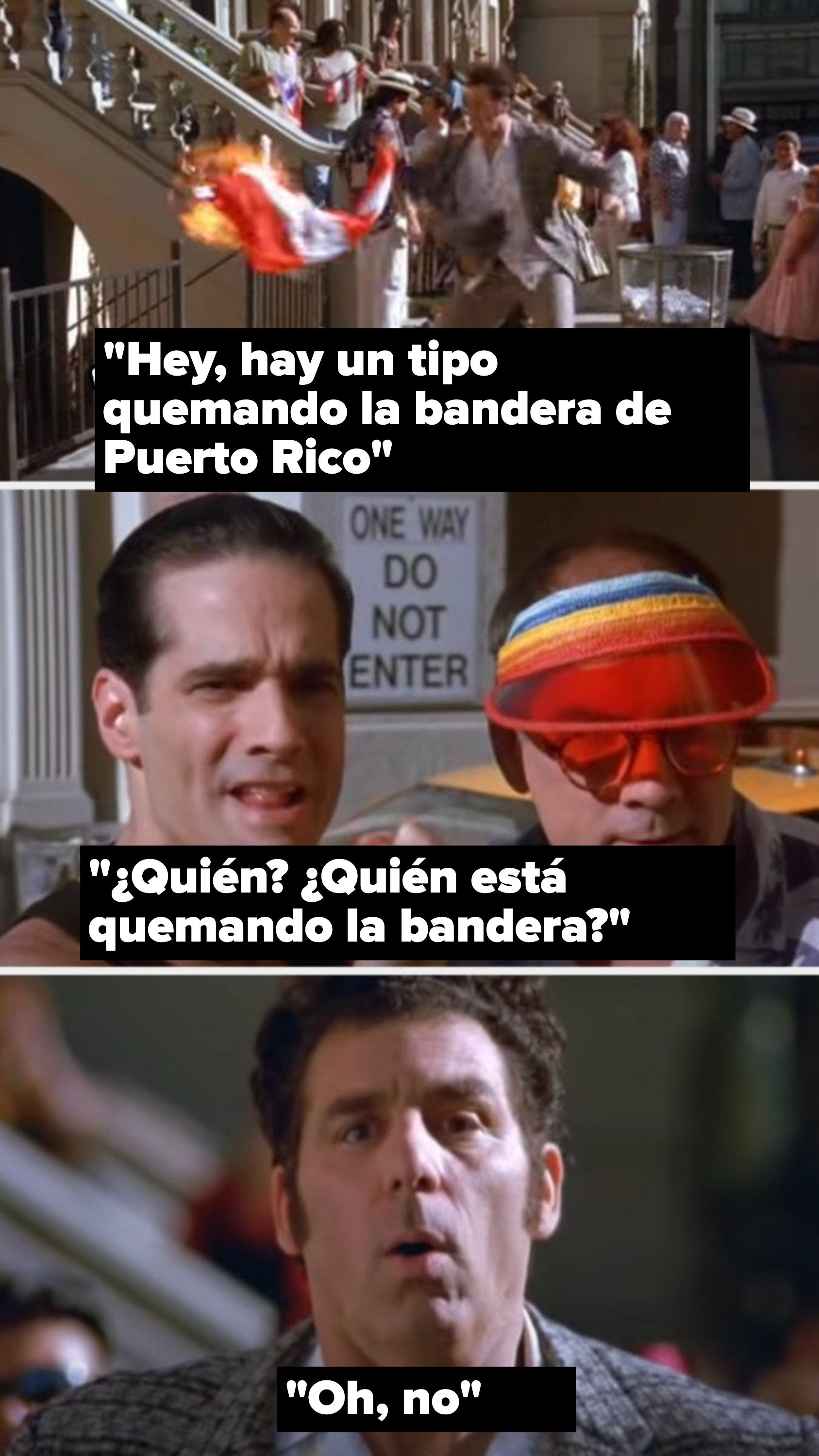 Kramer tries to put out fire on Puerto Rican flag, and people notice and say he&#x27;s burning the flag