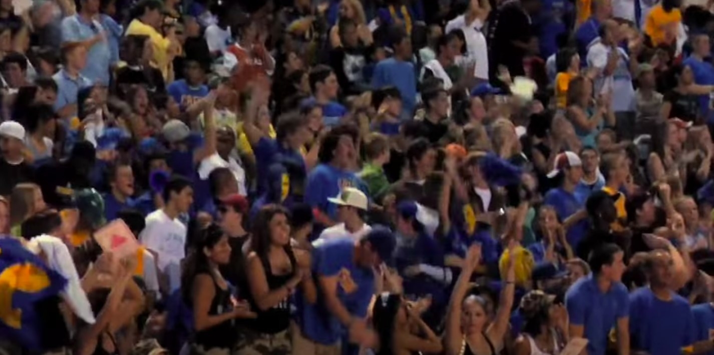 A crowd of people at a football game in Friday Night Lights