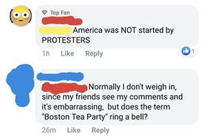 facebook argument about the boston tea party