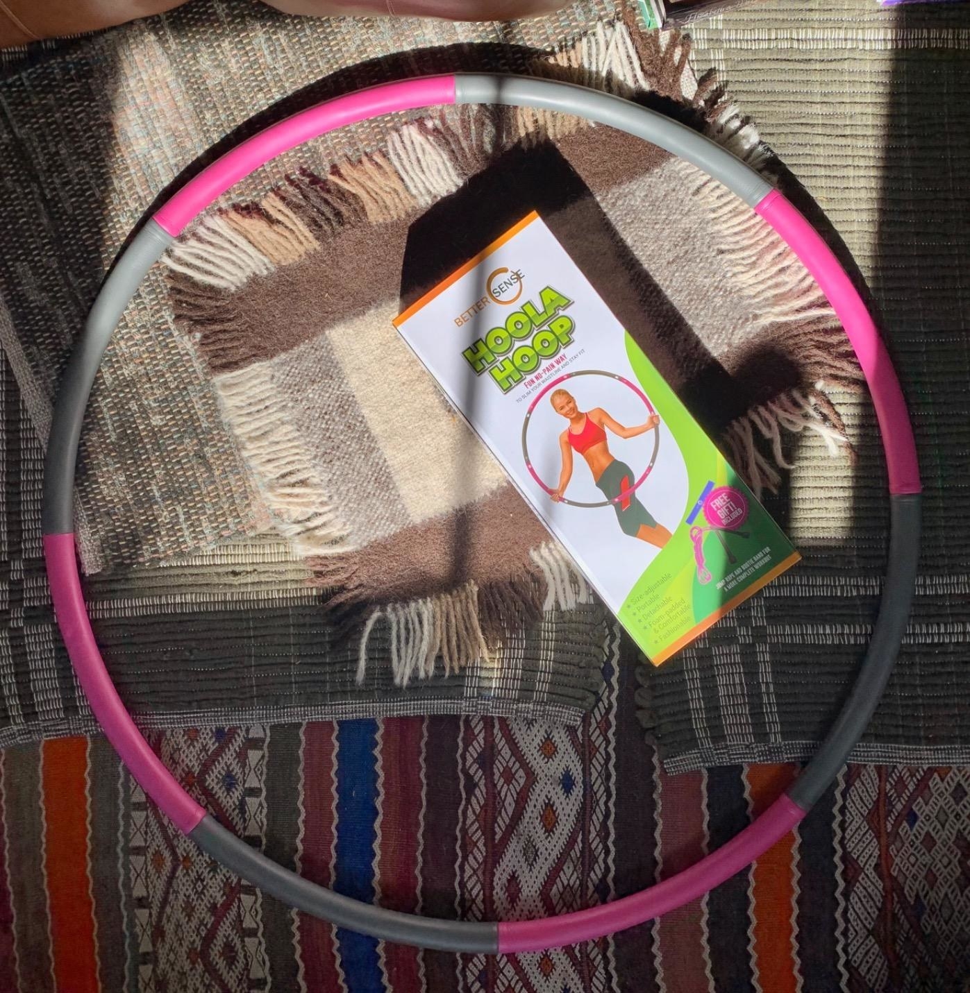 a reviewer photo of the hula hoop in pink