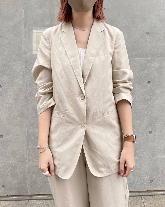 ギフト/プレゼント/ご褒美] UNIQLO ユニクロ リネンブレンドジャケット