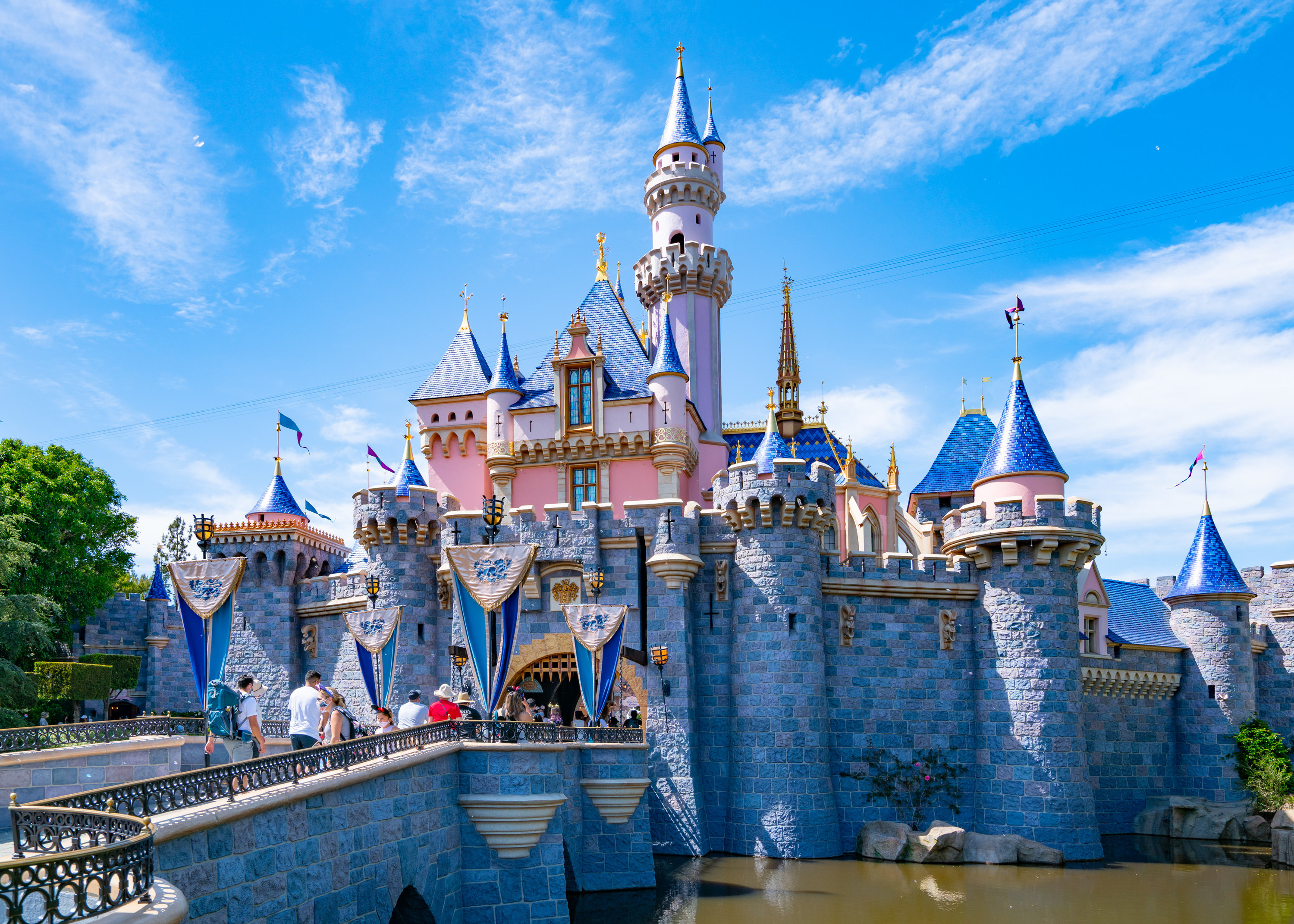 The Disneyland &quot;Small World&quot; castle surrounded by water