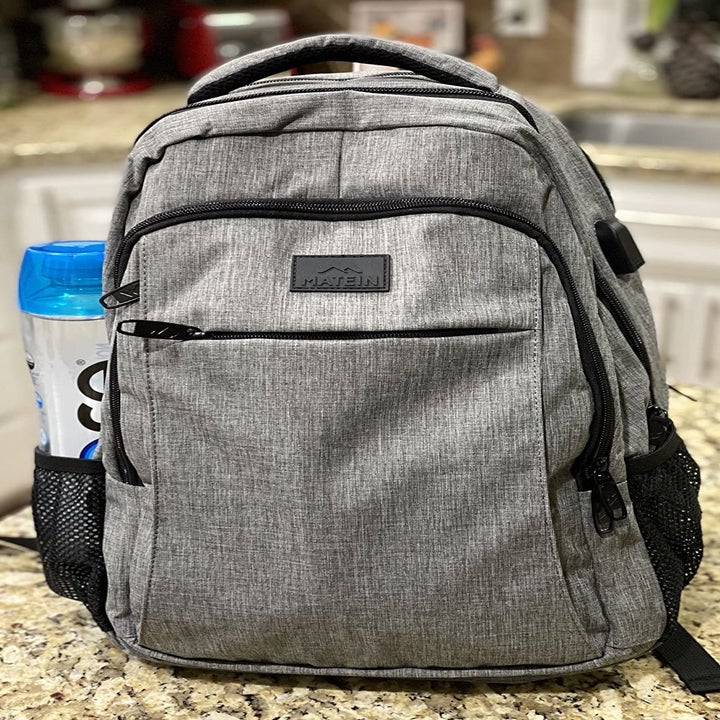 a reviewer photo of the backpack 
