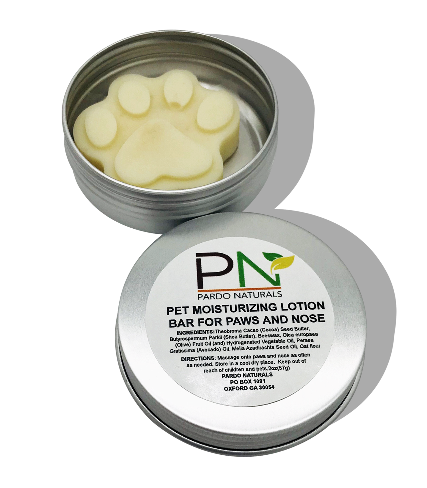 tub of pet moisturizing lotion bar for paws and nose from pardo naturals