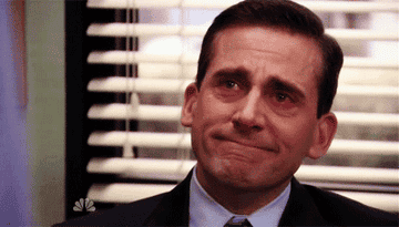 Michael Scott in &quot;The Office,&quot; crying
