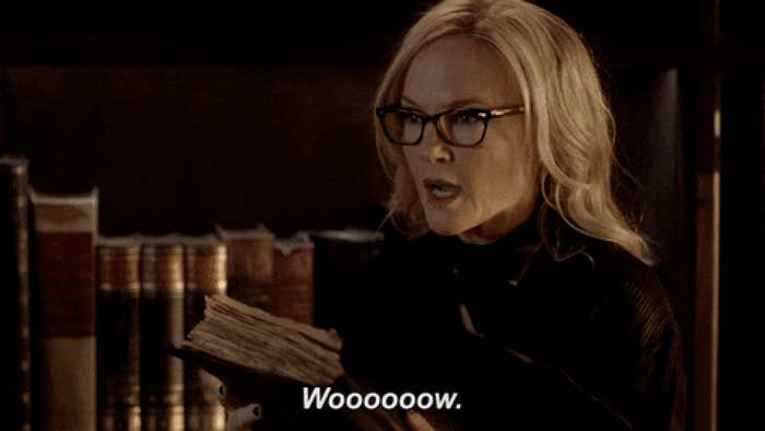 An unimpressed woman saying &quot;Wooooow&quot;
