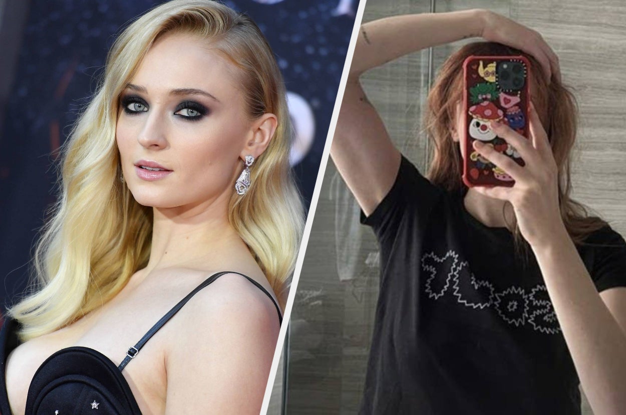 Sophie Turner blonde and as a redhead