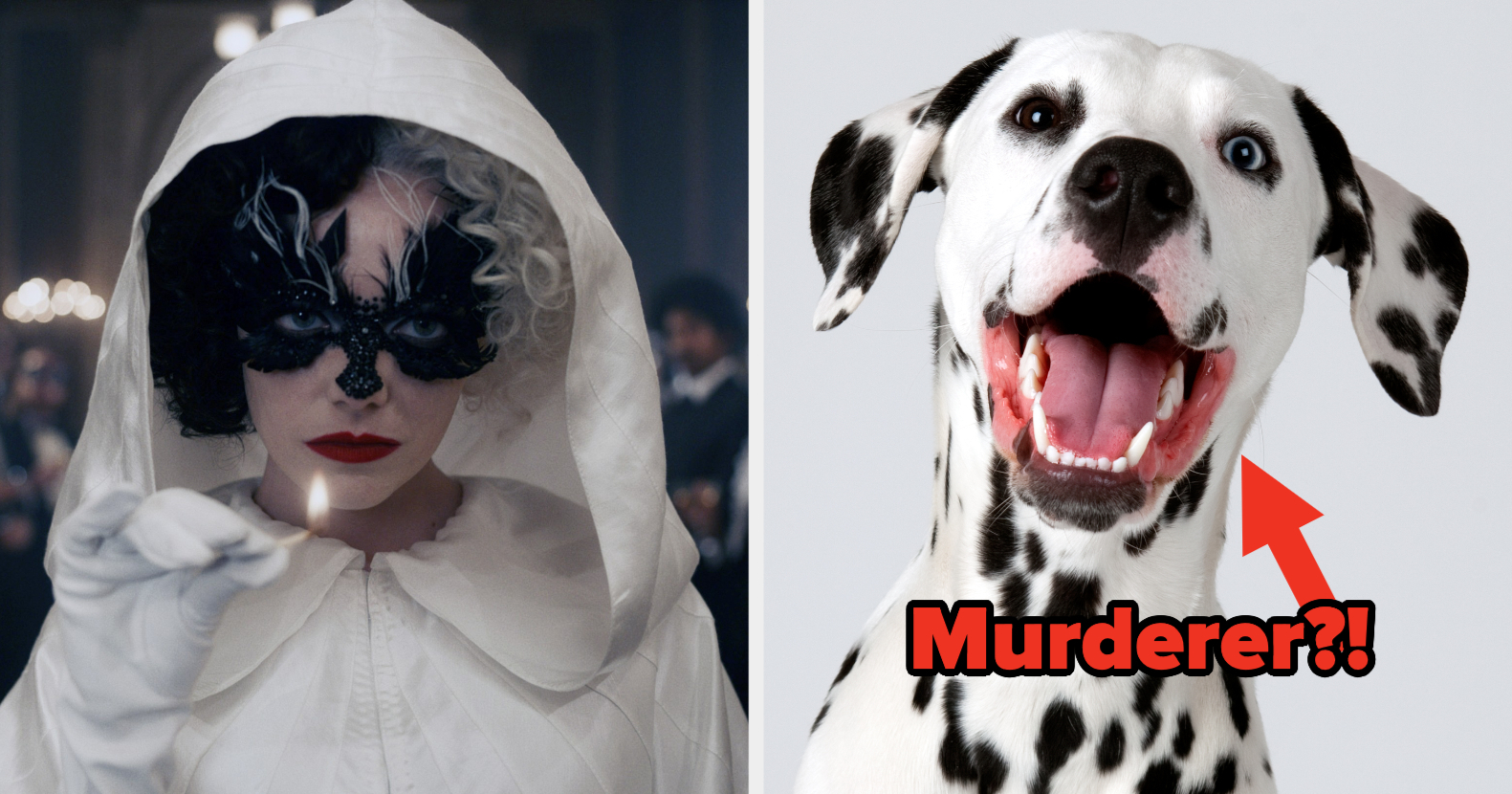 In Cruella (2021), Cruella De Vil kills all of her mother's husbands and  her mother herself because she is born evil and should not have a tragic  story. Also I didn't watch