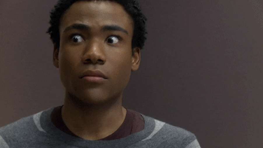 Wide-eyed and nervous Donald Glover