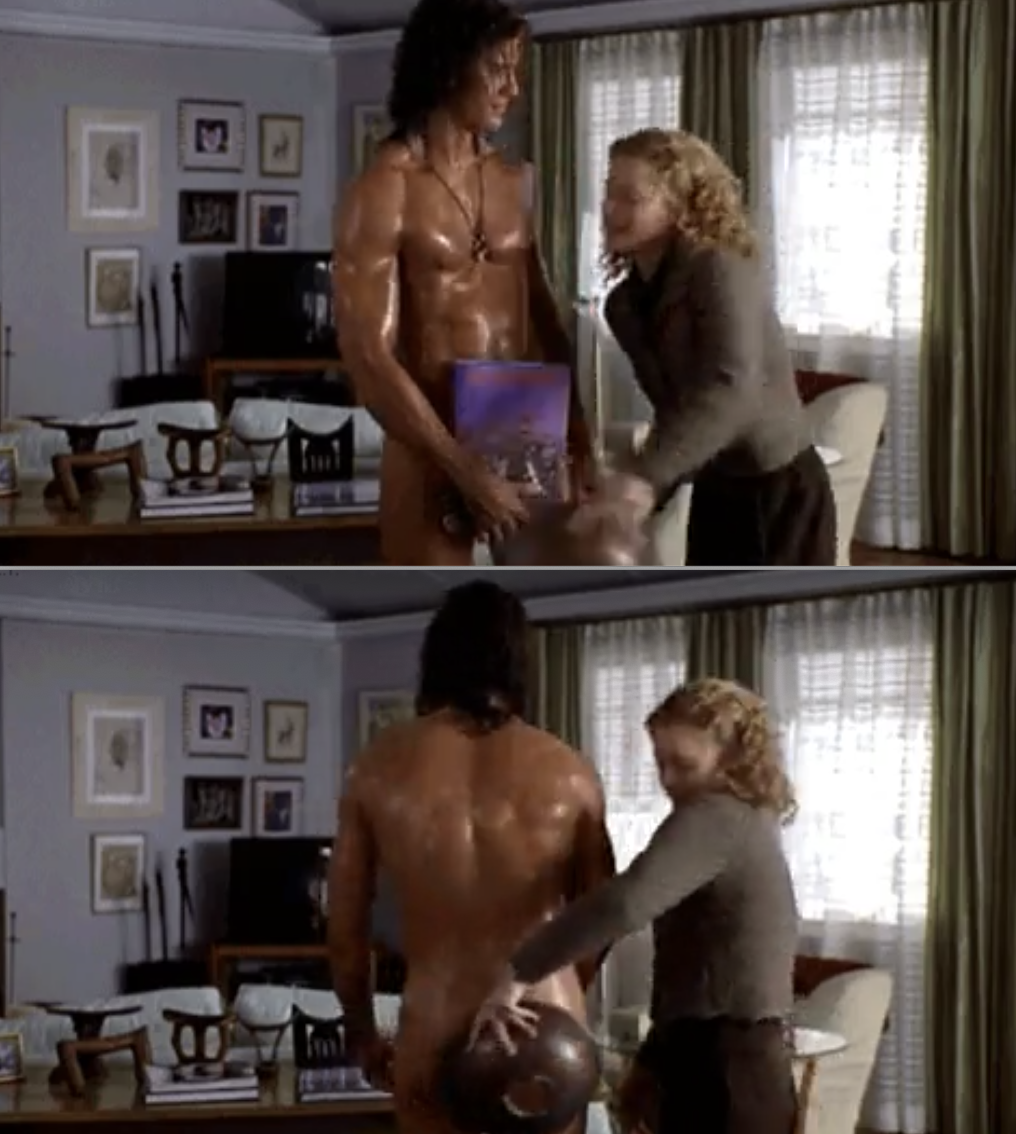 Leslie Mann covering up Brendan Fraser&#x27;s body