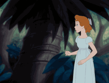 a gif of peter pan grabbing wendy&#x27;s hand