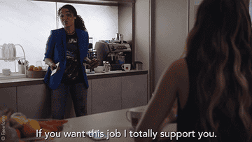 Gif of Kat saying, &quot;If you want this job I totally support you.&quot; 