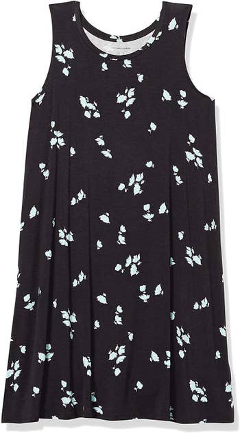 the black dress with white flowers 