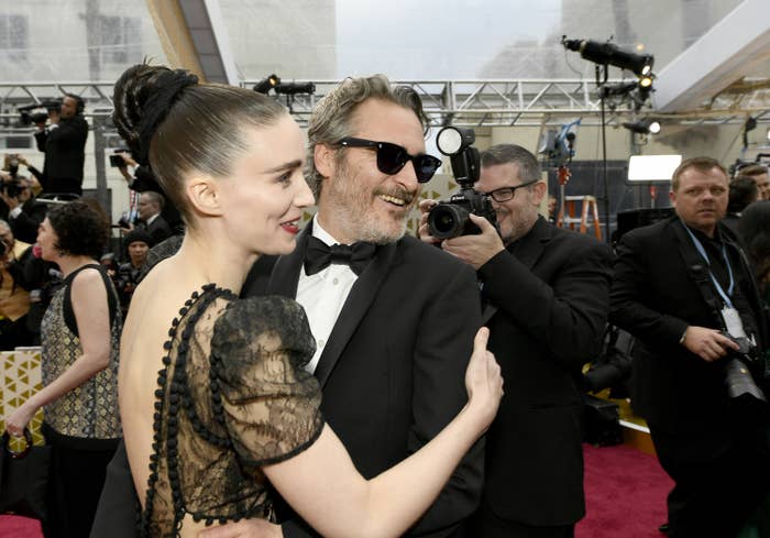 Rooney Mara and Joaquin Phoenix at the 2020 Oscars