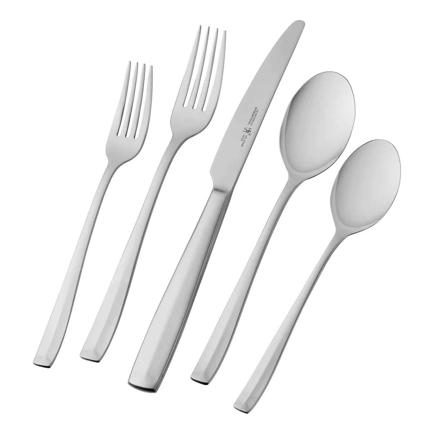 The stainless steel flatware