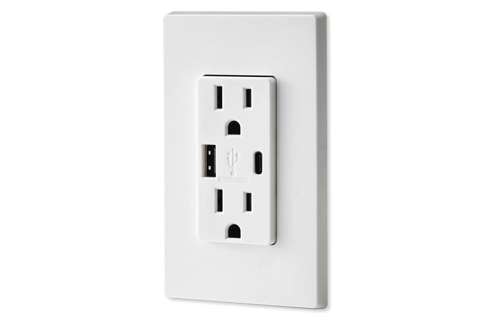 An updated outlet with USB A and C ports
