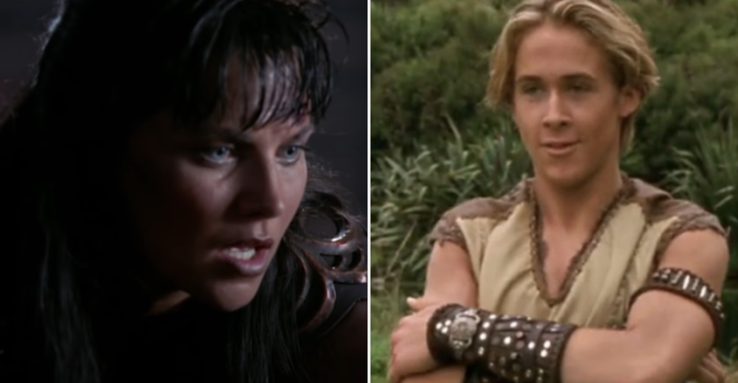 Lucy Lawless as Xena and Ryan Gosling as a young Hercules