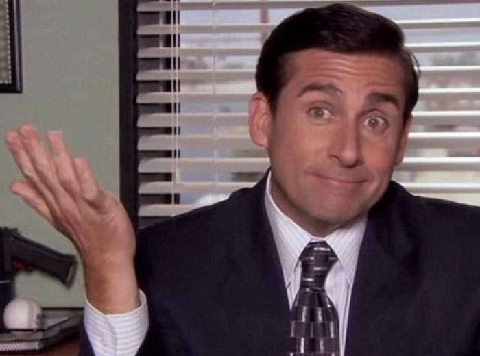 Michael Scott from "The Office" looking into the camera