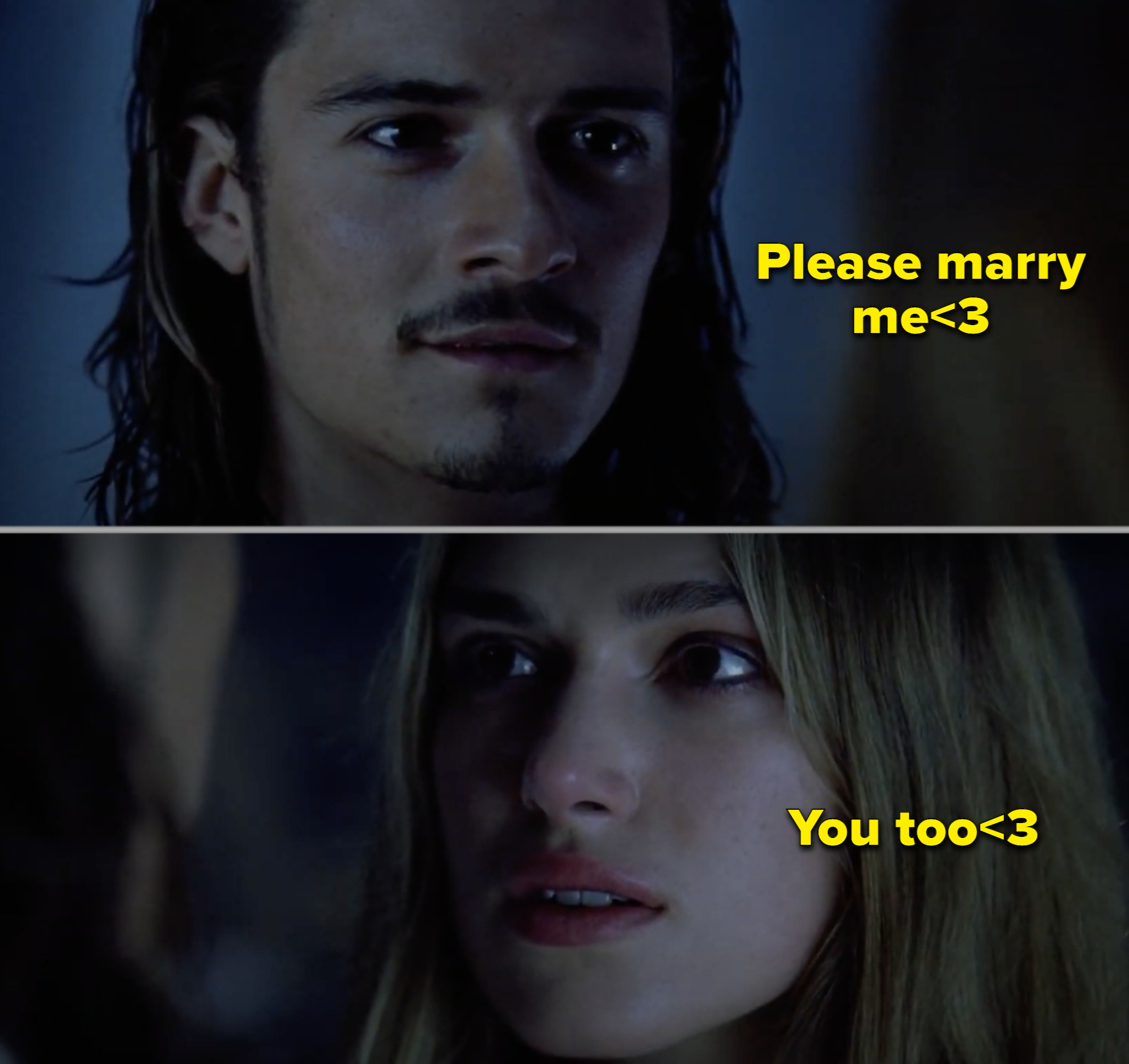 Orlando and Keira in the first &quot;Pirates&quot; movie