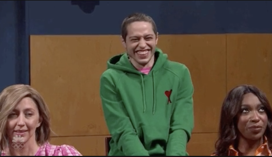 Pete Davidson giggling