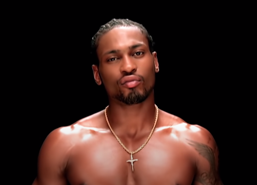 Screenshot of D&#x27;Angelo shirtless against a black background