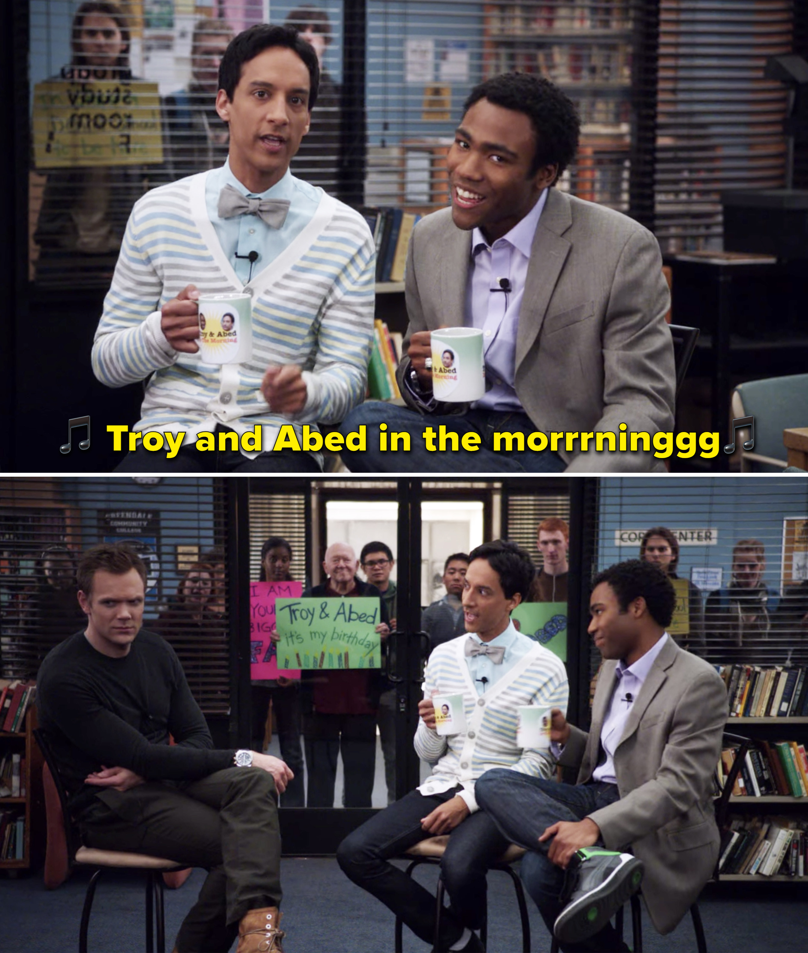 Troy and Abed singing, &quot;Troy and Abed in the morning&quot;