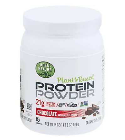 A jar of protein powder