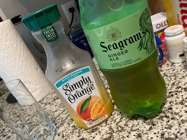 Orange juice and Ginger ale.