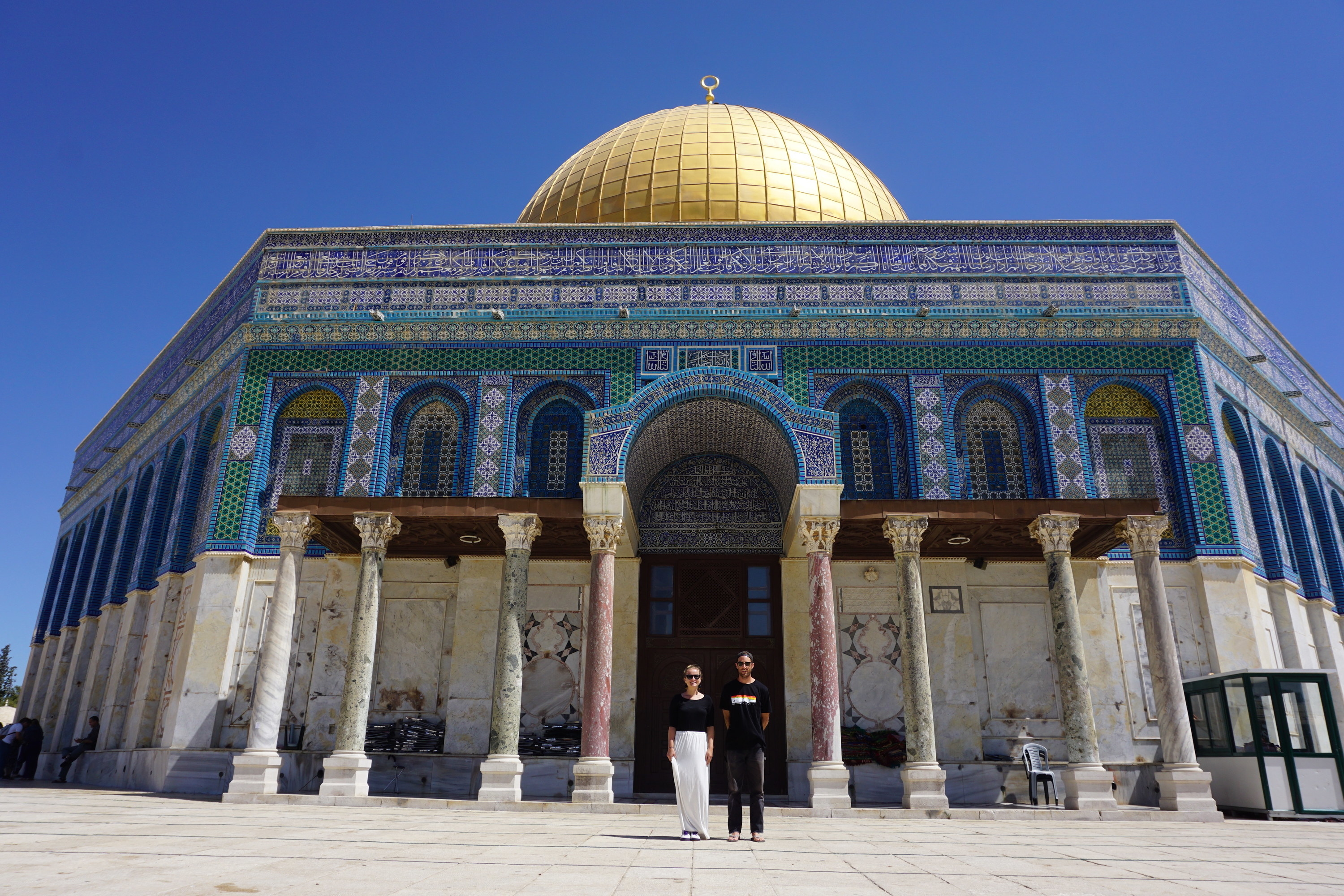 Couple in front of dome