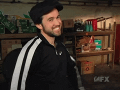 A gif of Mac from its always sunny in philadelphia giving an enthusiastic thumbs up