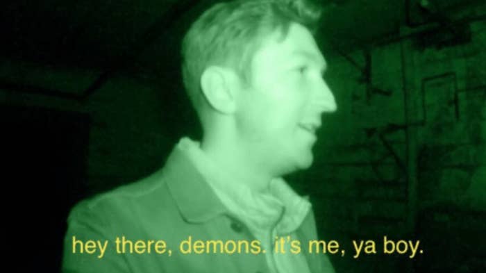 Shane saying &quot;hey there demons, it&#x27;s me, ya boi&quot; on BuzzFeed Unsolved