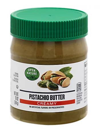 A jar of pistachio butter