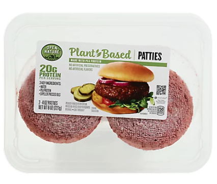 A package of veggie protein patties