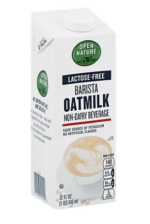 A carton of oatmilk