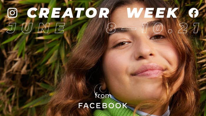 A poster advertises Instagram&#x27;s Creator Week from June 8 to 10