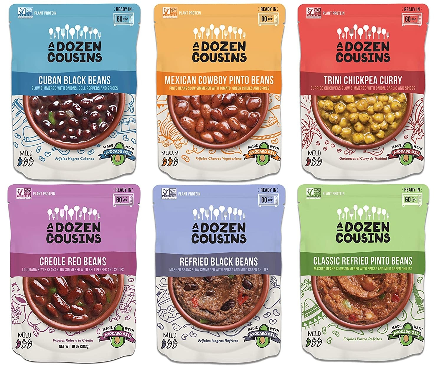 six packs of beans from a dozen cousins