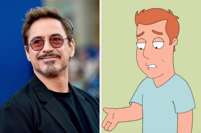 Robert Downey Jr. and the character he played on Family Guy